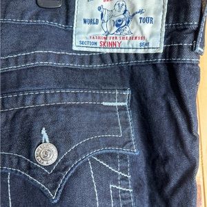 Vintage True Religion Skinny Dark Blue with Silver hardware. Size 46